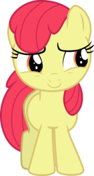 Size: 2058x3836 | Tagged: safe, artist:tomfraggle, edit, editor:slayerbvc, vector edit, apple bloom, earth pony, pony, g4, accessory-less edit, female, filly, high res, missing accessory, simple background, smiling, solo, transparent background, vector