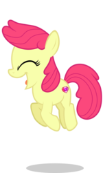 Size: 2000x3337 | Tagged: safe, artist:xebck, edit, editor:slayerbvc, vector edit, apple bloom, earth pony, pony, g4, accessory-less edit, cropped, cutie mark, female, filly, high res, missing accessory, pronking, simple background, solo, the cmc's cutie marks, transparent background, vector