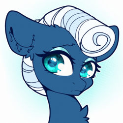 Size: 2000x2000 | Tagged: safe, artist:etoz, oc, oc only, oc:stardust swirl, earth pony, pony, cute, ear fluff, eyebrows, eyebrows down, female, high res, mare, request, requested art, sad, solo, wingding eyes