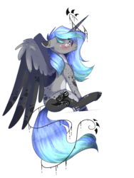 Size: 1668x2224 | Tagged: safe, artist:akiiichaos, oc, oc only, oc:akira, alicorn, pony, female, mare, sad, simple background, solo, transparent background