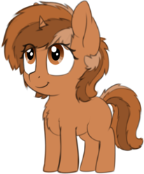 Size: 1005x1219 | Tagged: safe, artist:zippysqrl, oc, oc only, oc:sign, pony, unicorn, blank flank, chest fluff, female, filly, happy, looking up, simple background, solo, transparent background, younger