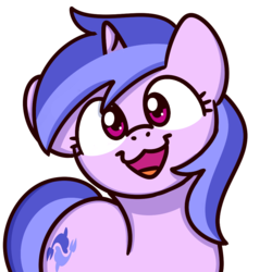 Size: 1000x1000 | Tagged: safe, artist:sugar morning, sea swirl, seafoam, pony, unicorn, g4, :3, bust, cute, female, looking at you, mare, open mouth, seadorable, simple background, smiling, smiling at you, solo, sugar morning's smiling ponies, transparent background