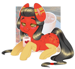 Size: 900x828 | Tagged: safe, artist:sadelinav, oc, oc only, oc:firecracker, earth pony, pony, clothes, female, mare, prone, socks, solo