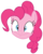 Size: 1000x1250 | Tagged: safe, artist:blondenobody, derpibooru exclusive, pinkie pie, earth pony, pony, g4, the ending of the end, faic, female, head, simple background, smiling, solo, transparent background, wide eyes