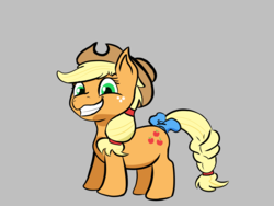 Size: 1600x1200 | Tagged: safe, artist:citizenartist, applejack, earth pony, pony, g4, bow, cowboy hat, female, hat, palindrome get, ribbon, smiling, solo