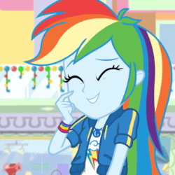 Size: 664x664 | Tagged: safe, screencap, rainbow dash, equestria girls, equestria girls specials, g4, my little pony equestria girls: better together, my little pony equestria girls: holidays unwrapped, animated, canterlot mall, christmas, christmas lights, cropped, cute, dashabetes, female, geode of super speed, gif, holiday, magical geodes, solo