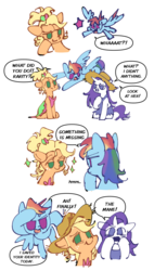 Size: 1089x1920 | Tagged: safe, artist:dusty-munji, applejack, rainbow dash, rarity, pony, g4, simple ways, applejack's hat, applejewel, cowboy hat, hat, rarihick