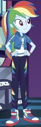 Size: 186x576 | Tagged: safe, screencap, rainbow dash, equestria girls, equestria girls specials, g4, my little pony equestria girls: better together, my little pony equestria girls: holidays unwrapped, canterlot mall, cropped, female, geode of super speed, hand on hip, magical geodes, solo