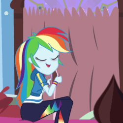 Size: 1078x1078 | Tagged: safe, edit, edited screencap, screencap, rainbow dash, blizzard or bust, equestria girls, equestria girls series, g4, holidays unwrapped, spoiler:eqg series (season 2), animated, bags under eyes, cropped, female, gif, thicc thighs