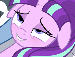 Size: 886x675 | Tagged: safe, artist:culu-bluebeaver, starlight glimmer, oc, oc:bluehooves, pony, unicorn, comic:the newcomer, g4, ahegao, bedroom eyes, blushing, canon x oc, cropped porn, drool, explicit description, female, floppy ears, glimmooves, lidded eyes, lip bite, mare, open mouth, s5 starlight, show accurate, smiling, solo, unf