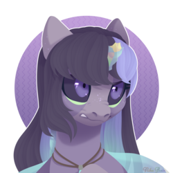 Size: 2500x2500 | Tagged: safe, artist:nika-rain, oc, oc only, pony, bust, commission, dark eyes, female, high res, mare, other species, portrait, simple background, solo, transparent background