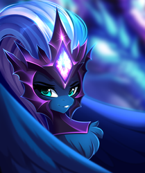 Size: 2385x2855 | Tagged: safe, artist:airiniblock, oc, oc only, oc:vivid tone, pegasus, pony, chest fluff, commission, female, high res, large wings, mare, not luna, smiling, solo, wings