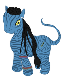 Size: 1032x1242 | Tagged: safe, artist:alicorn, oc, oc only, oc:pa'li, earth pony, na'vi, pony, female, james cameron's avatar, ponysona, solo