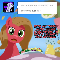 Size: 795x800 | Tagged: safe, artist:nekokevin, earth pony, pony, ask pun, ask, female, food, mare, pun, salad, solo, tumblr