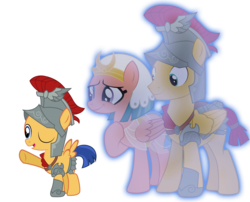 Size: 1560x1260 | Tagged: safe, artist:maretrick, flash magnus, flash sentry, somnambula, ghost, pegasus, pony, undead, g4, ancestors, clothes, colt, colt flash sentry, costume, cute, descendant, diasentres, female, implied magnambula, karol jankiewicz, magnabetes, magnambula, magnusbetes, male, polish, proud, shipping, simple background, smiling, somnambetes, spirit, straight, transparent background, trio, vector, voice actor joke