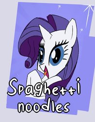 Size: 730x931 | Tagged: safe, artist:ivyredmond, rarity, pony, unicorn, scootertrix the abridged, g4, abridged, baked, food, noodles, pasta, spaghetti