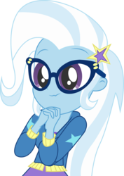 Size: 5054x7121 | Tagged: safe, artist:marcorulezzz, trixie, best trends forever, best trends forever: twilight sparkle, equestria girls, g4, my little pony equestria girls: better together, absurd resolution, barrette, clothes, cute, diatrixes, female, glasses, hands together, hoodie, meganekko, simple background, solo, the great and nerdy trixie, transparent background, vector, wavy mouth