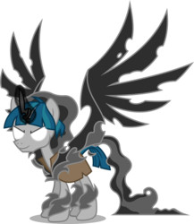 Size: 6950x8000 | Tagged: safe, artist:fruft, pony of shadows, stygian, pony, unicorn, g4, shadow play, absurd resolution, corrupted, glowing eyes, male, solo, stallion, vector