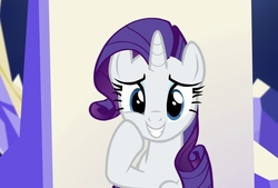Size: 1062x720 | Tagged: safe, screencap, rarity, pony, unicorn, g4, party pooped, cropped, cute, female, friendship throne, mare, raribetes, smiling, solo, twilight's castle