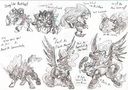 Size: 3486x2465 | Tagged: safe, artist:grimmyweirdy, pony of shadows, stygian, pony, unicorn, comic:darkest nightmare night, g4, growth, high res, muscles, nightmare night, possession, symbiote, transformation