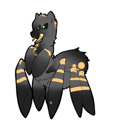 Size: 2300x2500 | Tagged: safe, artist:rainbowscreen, drider, monster pony, original species, pony, spider, spiderpony, 8 legs, black eye, fangs, high res, multiple eyes, multiple legs, ponified, solo