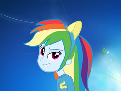 Size: 1024x768 | Tagged: safe, artist:987computer, rainbow dash, equestria girls, g4, female, microsoft, microsoft windows, smiling, windows 7