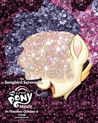 Size: 800x1000 | Tagged: safe, songbird serenade, pony, g4, my little pony: the movie, female, glitter, glitter mane, glitter pony, mare, microphone, my little pony, my little pony logo, singing, song