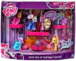 Size: 425x343 | Tagged: safe, applejack, fluttershy, pinkie pie, rainbow dash, rarity, spike, twilight sparkle, dragon, g4, canterlot castle, castle, female, hasbro, male, mane six, my little pony logo