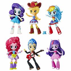 Size: 1500x1500 | Tagged: safe, applejack, flash sentry, pinkie pie, rainbow dash, rarity, twilight sparkle, equestria girls, g4, clothes, doll, dress, equestria girls minis, female, guitar, hat, male, minis, musical instrument, style, toy