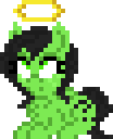 Size: 104x128 | Tagged: safe, artist:enragement filly, oc, oc only, oc:filly anon, pegasus, pony, female, filly, halo, looking up, pixel art, sitting, solo