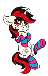 Size: 1920x3000 | Tagged: safe, artist:dawn-designs-art, oc, oc only, oc:blackjack, pony, unicorn, fallout equestria, fallout equestria: project horizons, blushing, cheek fluff, chest fluff, clothes, cute, ear fluff, fanfic art, security, simple background, socks, solo, striped socks, transparent background