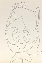 Size: 2651x4017 | Tagged: safe, artist:undeadponysoldier, diamond tiara, earth pony, pony, family appreciation day, g4, cute, diamondbetes, drawn with reference, female, filly, happy, jewelry, smiling, solo, tiara, traditional art