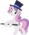 Size: 3000x3688 | Tagged: safe, artist:sollace, sweetie belle, pony, unicorn, g4, growing up is hard to do, my little pony: friendship is magic, .svg available, bipedal, cane, cute, cutie mark, dancing, female, hat, high res, mare, older, older sweetie belle, show accurate, simple background, smiling, solo, the cmc's cutie marks, transparent background, vector