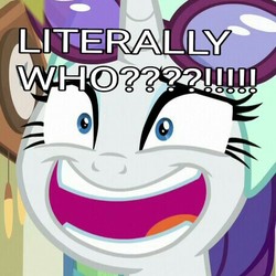 Size: 456x456 | Tagged: safe, edit, edited screencap, screencap, rarity, pony, unicorn, best gift ever, g4, cropped, female, funny face, glasses, literally who, meme, solo, sunglasses, teeth