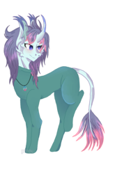 Size: 1536x2048 | Tagged: safe, artist:grimmjawls, oc, oc only, oc:fluffybriefs, pony, bodysuit, catsuit, jewelry, latex, latex suit, male, necklace, peace suit, peace symbol, raised hoof, rubber suit, simple background, solo, transgender, transparent background, unicorn oc