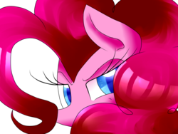 Size: 800x600 | Tagged: safe, artist:sophiakawaii, pinkie pie, pony, g4, close-up, colored pupils, female, poofy mane, simple background, solo, transparent background