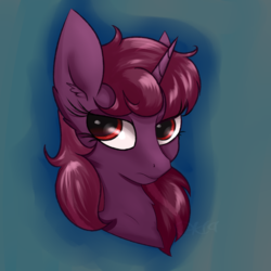 Size: 3290x3290 | Tagged: safe, artist:luxsimx, oc, oc only, oc:midnight mist, pony, unicorn, bust, high res, solo