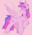 Size: 703x764 | Tagged: safe, artist:benyablinkakaeto, twilight sparkle, alicorn, pony, g4, cute, ear fluff, female, mare, pink background, simple background, solo, spread wings, twilight sparkle (alicorn), unshorn fetlocks, wings