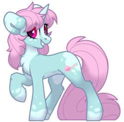 Size: 1194x1181 | Tagged: safe, artist:spoopygander, oc, oc only, oc:scoops, pony, unicorn, 2020 community collab, derpibooru community collaboration, blaze (coat marking), chest fluff, coat markings, cutie mark, eye clipping through hair, facial markings, female, freckles, grin, happy, hock fluff, horn, looking at you, mare, markings, outline, pale belly, raised hoof, simple background, smiling, socks (coat markings), solo, sticker, transparent background, unicorn oc