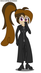 Size: 1700x2966 | Tagged: safe, artist:gamerpen, oc, oc only, oc:cupcake slash, human, equestria girls, g4, clothes, crossover, cute, disney, equestria girls-ified, female, giggling, gloves, kingdom hearts, organization xiii, simple background, solo, transparent background, video game crossover