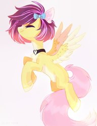 Size: 923x1200 | Tagged: safe, artist:raily, oc, oc only, pegasus, pony, bowtie, collar, simple background, solo