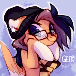 Size: 1071x1080 | Tagged: safe, artist:angrygem, oc, oc only, pegasus, pony, clothes, glasses, hat, scarf, solo