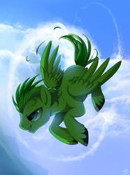 Size: 750x1007 | Tagged: dead source, safe, artist:ruhje, oc, oc only, pegasus, pony, cloud, pegasus oc, solo