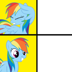 Size: 1300x1300 | Tagged: safe, rainbow dash, pony, g4, hotline bling, meme, template