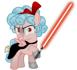 Size: 1192x1091 | Tagged: safe, artist:jawsandgumballfan24, artist:jhayarr23, edit, cozy glow, pegasus, pony, g4, dark side, evil, female, lightsaber, show accurate, simple background, sith, solo, star wars, transparent background, weapon