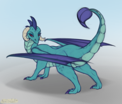 Size: 1200x1022 | Tagged: safe, artist:mercurial64, princess ember, dragon, g4, dragoness, female, feral, gradient background, simple background, solo