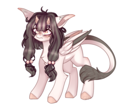 Size: 1129x962 | Tagged: safe, artist:honeybbear, oc, oc only, oc:emy, pegasus, pony, female, horns, mare, simple background, solo, transparent background