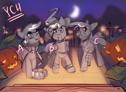 Size: 1188x871 | Tagged: safe, artist:vincher, oc, pony, halloween, holiday, ych example, your character here