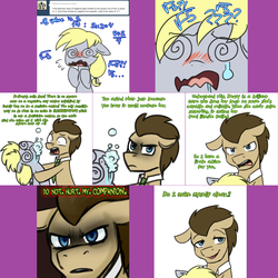 Size: 2256x2254 | Tagged: safe, artist:jitterbugjive, derpy hooves, doctor whooves, time turner, earth pony, pegasus, pony, lovestruck derpy, g4, ask, comic, dialogue, doctor who, doctor whooves is not amused, fancy mathematics, fancy mathematics in the comments, female, foaming at the mouth, high res, male, mare, math, nerds in the comments, stallion, swirly eyes, the doctor, tumblr