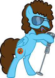 Size: 746x1064 | Tagged: safe, artist:chanour-bases, artist:grapefruitface1, oc, oc only, oc:jeff flynne, pony, base used, jeff lynne, male, microphone, microphone stand, show accurate, simple background, solo, sunglasses, transparent background